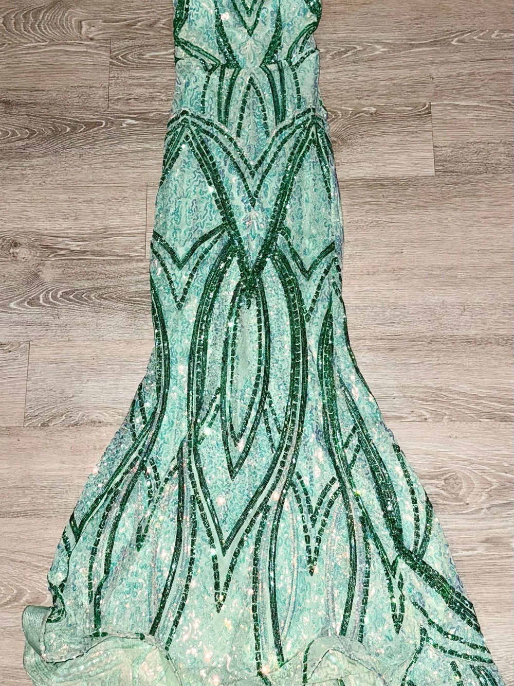 Elegant Mint Green Sequin Prom Dress